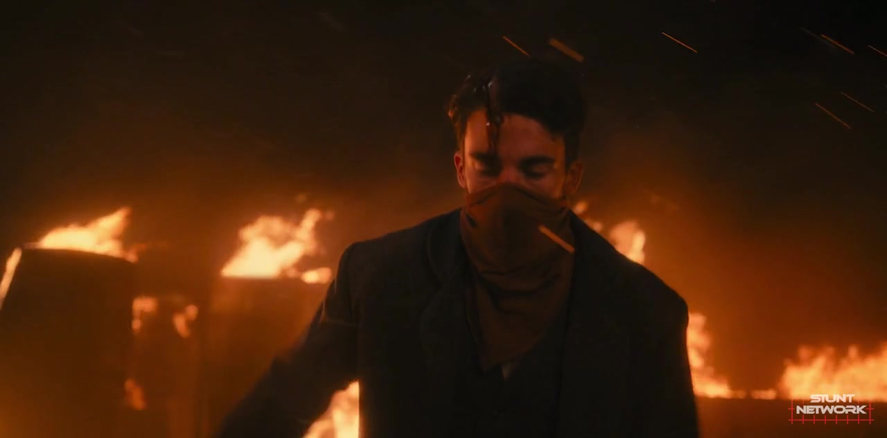 Fire stunt — surrounded by flames